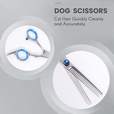 Набір для догляду за шерстю собак: ножиці для розрідження та гребінець для собак та котів