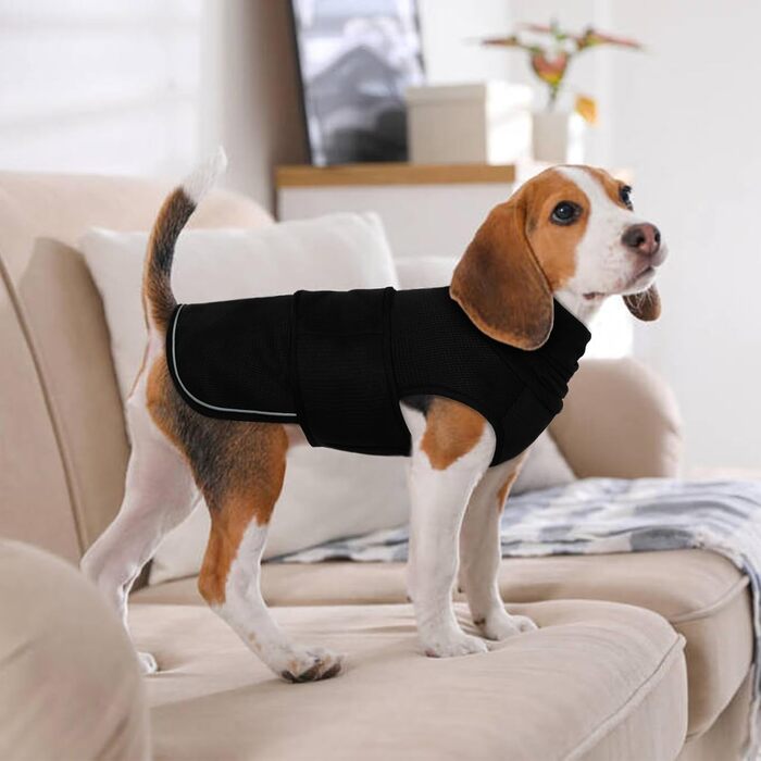 Пуловер з капюшоном для собак IDOMIK, чорний, розмір M, для захисту від шуму та тривоги (обхват грудей 45-54 см)