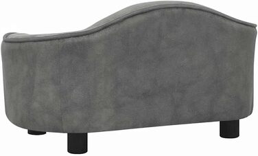 Софа для собак VidaXL 67x47x36 см, плюшеве ліжко для котів та собак (сірий)