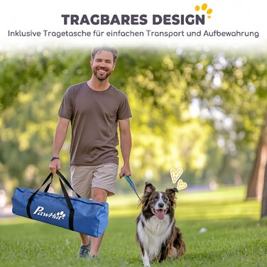 Набір для дресирування собак (Agility), 8 предметів: тунель, слаломні стійки, регульовані бар'єри, кільце для стрибків, миска