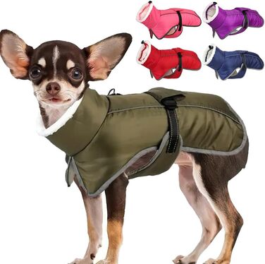 Теплий зимовий одяг для собак: куртка, жилет, тепла сорочка для маленьких, середніх та великих собак S-3XL (3XL, Оливковий)