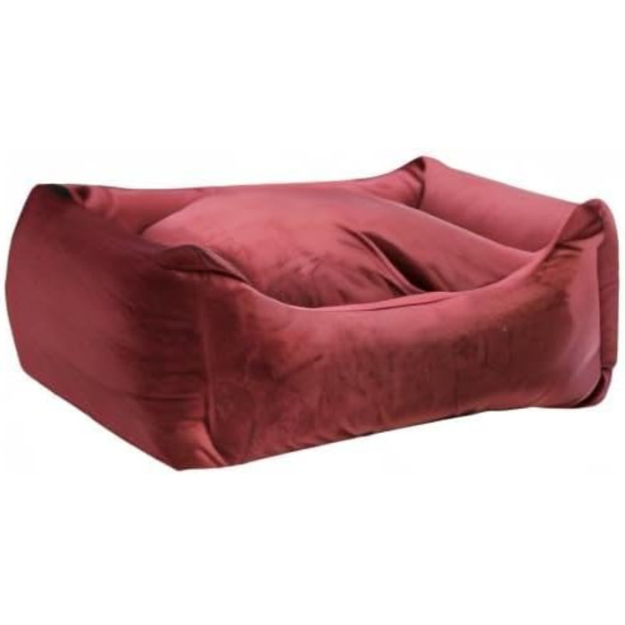 Практичне лежанка для домашніх тварин з блискавкою – м'яка подушка з сатину для собак та котів – знімний чохол – 2 розміри (M, Бордовий)