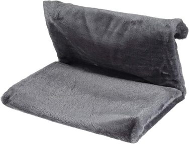 Килимок-грілка для котів на радіатор - м'який, плюшевий, металевий каркас, складаний, сірий