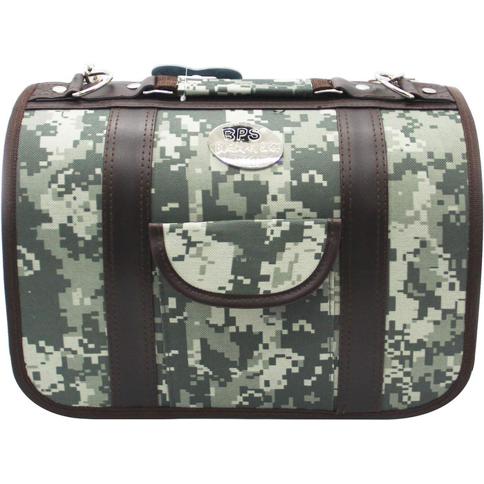 Сумка-переноска для собак, котів та інших тварин BPS, тканинна, розмір M, камуфляж (43.5x25x25 см)