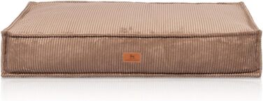 М'яке собаче ліжко Knuffelwuff Lesedi з корду, 135x90 см, знімний чохол, коричневе - для собак великих, середніх та маленьких порід
