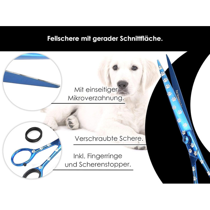 Набір для стрижки собак з 2 частин: професійна шерсть та ножиці для лап TITAN 20,32 см (8 дюймів)