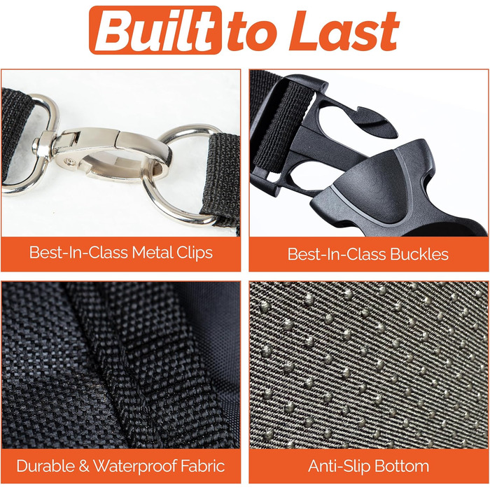 Захист для заднього сидіння авто для собак: килимок з жорстким дном, ліжко, водонепроникний, з сіткою та кишенею для авто/Вантажівки