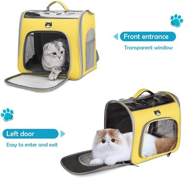 Рюкзак для котів і собак ALLSOPETS складаний з фронтальним входом, дихаючою сіткою, для подорожей, прогулянок і туризму, жовтий