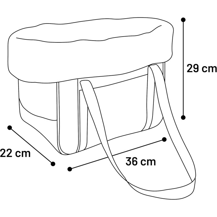 Сумка для собак Armando Schwarz – 36x22x29 см – штучна шкіра, плюшевий вкладиш, знімне дно, страховка, ніжки, переноска