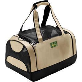 Сумка-переноска для собак та котів HUNTER Portland, 40x25x25 см, бежево-чорна