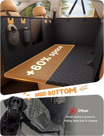 Захист для автосидіння для собак Lamicall: водонепроникний, з жорсткою основою та сіткою, для великих позашляховиків та пікапів