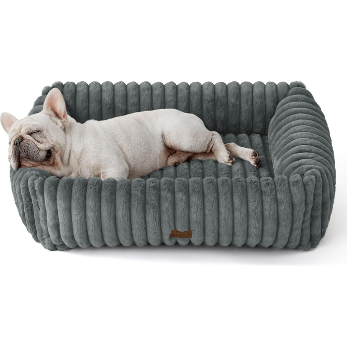 BEDSURE Лежанка для собак великих порід - ортопедична лежанка з флісовим покриттям, 76x61x20 см, сіра