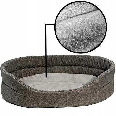 Лежак для собак та котів Poduszki24, водонепроникний, з хутряним покриттям, модель STANDARD M LEN