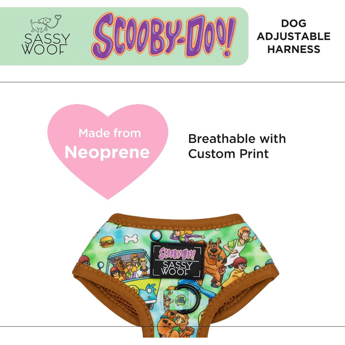 Нашийник для собак Sassy Woof Scooby-Doo™ M, регульований, міцний і зручний, стильний аксесуар для середніх порід