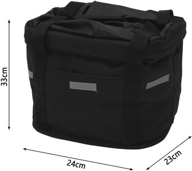 Складаний кошик на велосипед, передній, з адаптером для керма та стяжками, знімний кошик-сумка для собак, покупок, подорожей, пікніків, 34 x 24 x 8 см