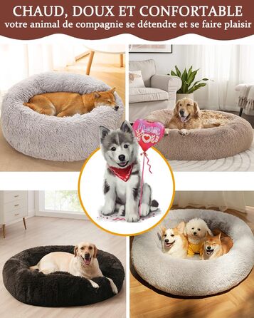 Ліжко для собак і котів Puppy Love, розкладне, м'яке, флісове, заспокійливе, знімний чохол, машинне прання, для малих, середніх і великих порід, 60 см, червоне