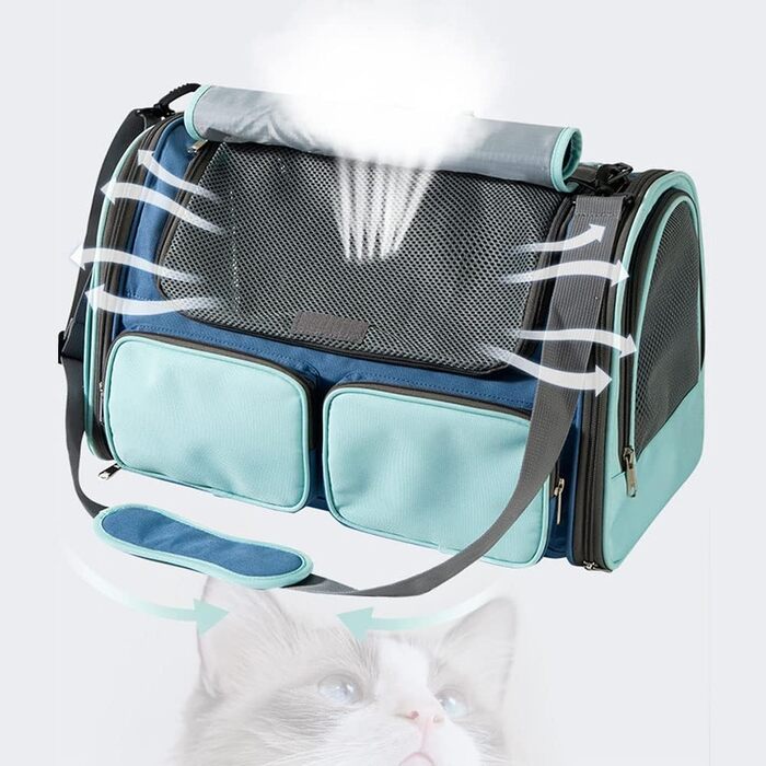 Складана переносна переносна коробка для собак та котів 45x28x28 см сірого кольору