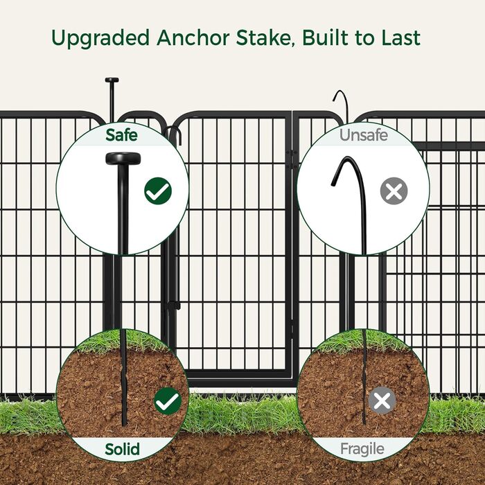 Клітка для собак Yaheetech 8-секційна, 80 см, вольєр для собак, з'єднувальні стержні, складана клітка для собак у квартиру та сад, без інструментів, 80 см висота, 8 шт.