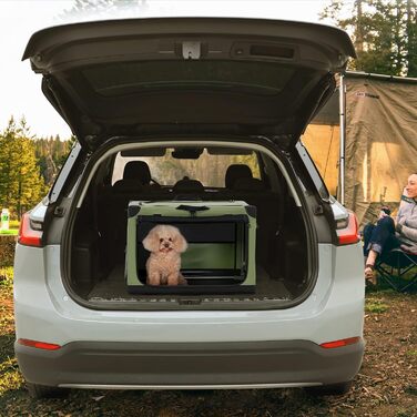 Складана переноска Petsfit для собак і котів, розмір S, синя, текстиль з алюмінієвим каркасом, посилені шви, для автомобіля