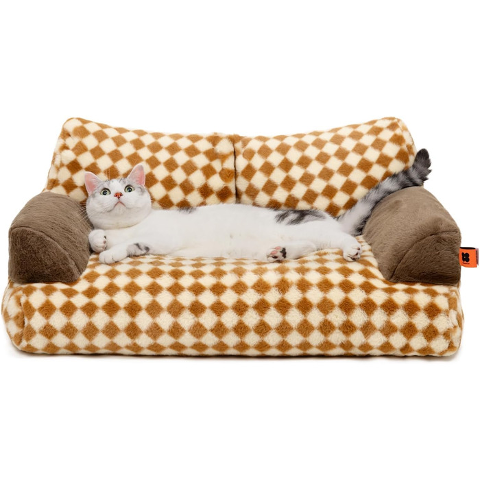 М'яке ліжко для котів і собак MEWOOFUN, флісове, нековзке, пране, 66x48 см, коричневе