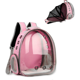 Рюкзак для кота та собаки Galatée, розширюваний, з вентиляцією, для подорожей, кемпінгу, хайкінгу (рожевий)