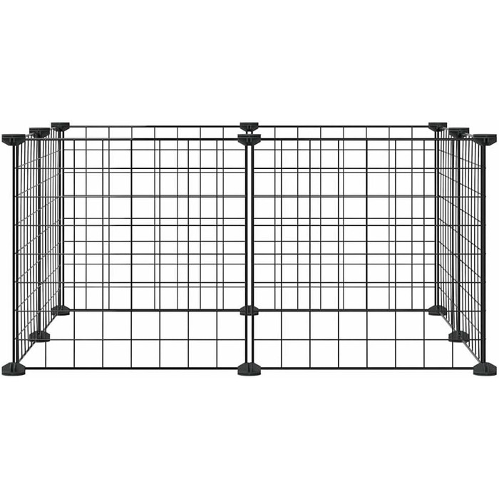 Клітка для домашніх тварин vidaXL, 8 секцій, чорна, 35x35 см, сталевий вольєр для дрібних тварин