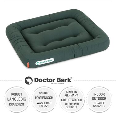 Ортопедична лежанка для собак Doctor Bark, 60x55 см, зелена, 95°C, гігієнічна, міцна та зручна