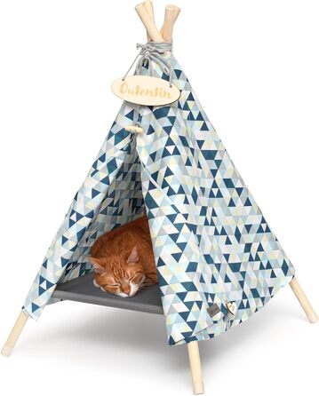 Кішка та собака, будиночок-хатинка, тіпі, 53x53x70 см – стильний дім для тварин, багато кольорів