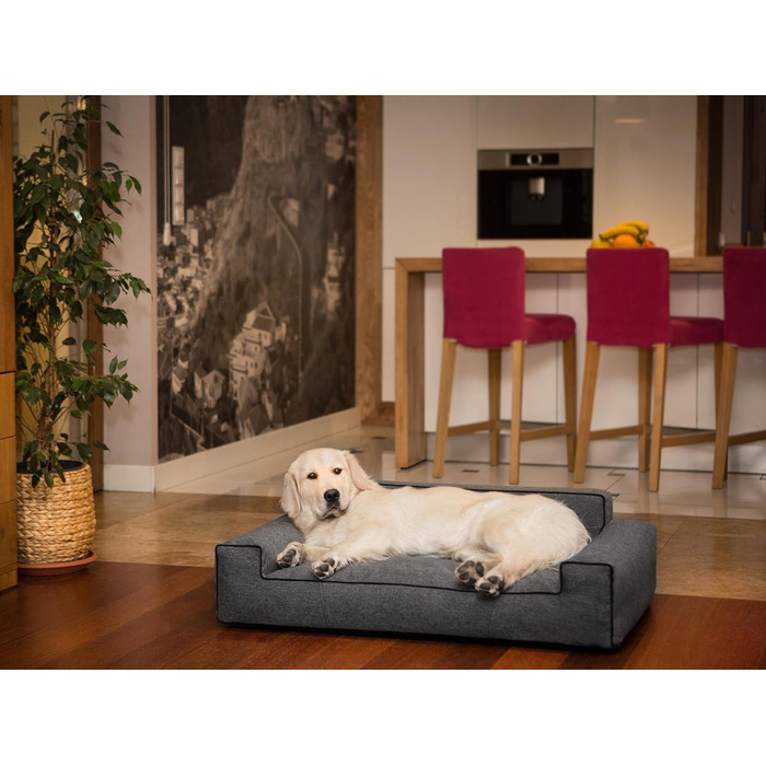 Ліжко для собак Ianri, чорне, XXL (116x78 см) - зручне та миється, для великих собак