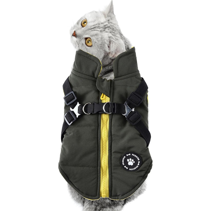 Зимовий теплий одяг для собак (бавовна, зелений, S) - водонепроникний, вітронепроникний, двосторонній