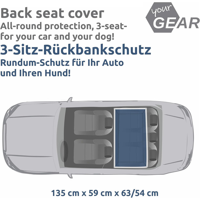 Автомобільний захист для собак GEAR Rapallo: водовідштовхувальний, універсальний, для будь-якої породи, легко миється