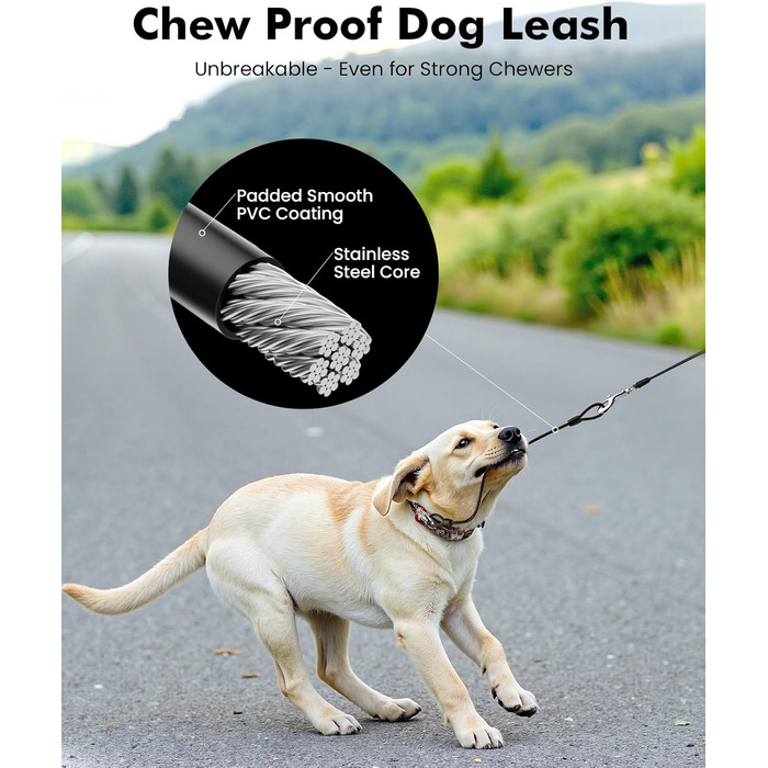 Рулетка для собак Pecute 8м, бісостійка, з набором для збору відходів, 360° без перекручування, чорна (до 50кг)