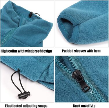 Теплий зимовий одяг для собак, флісовий пуловер з ніжками, регульований халат для тварин з капюшоном для коргі, підходить для цуценят, маленьких, середніх та великих собак (Колір: Синій, Розмір M Синій)