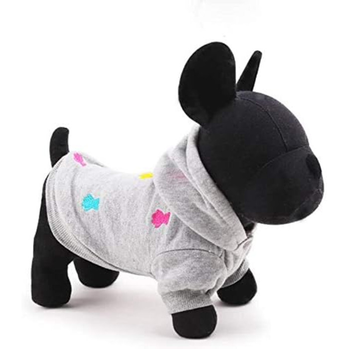 Флісовий теплий костюм-піжама для собак - флісовий худі для маленьких та середніх собак, Французький бульдог, Даксель, Чихуахуа, сірий колір