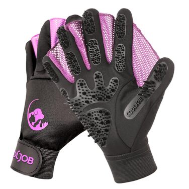 Рукавички для грумінгу COOLJOB, рукавички для миття шерсті тварин, рукавички для розчісування та видалення шерсті, для котів, собак, коней, кроликів (S-M)