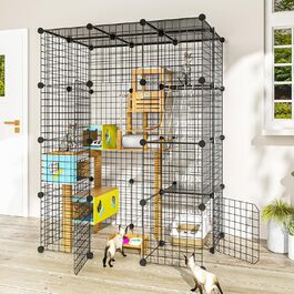 Великий котячий вольєр для дому та вулиці, металевий, знімний, DIY Catio для 1-3 котів, 2x3x4 м, ігровий майданчик