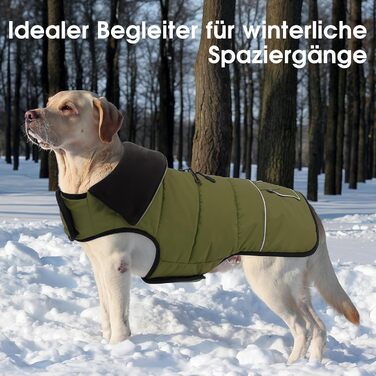 Зимовий теплий водонепроникний одяг для собак, куртка для активного відпочинку, розмір M (обхват грудей 53 см), колір зелений