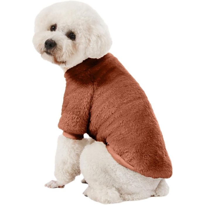 Пуловери для собак Kyaringtso, 2 шт., для маленьких собак, теплий зимовий пуховик для цуценят, для дівчаток та хлопчиків, (XXS, Оранжевий, Коричневий, Жовтий)