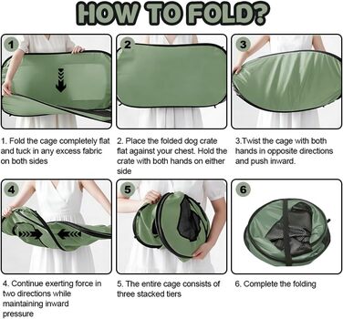 Складана переносна переносна коробка для собак та котів, 94x53x53 см, зелена