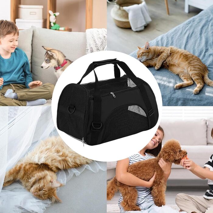 Транспортний бокс для котів, чорний: дихаючий, багатофункціональний, для подорожей та активного відпочинку