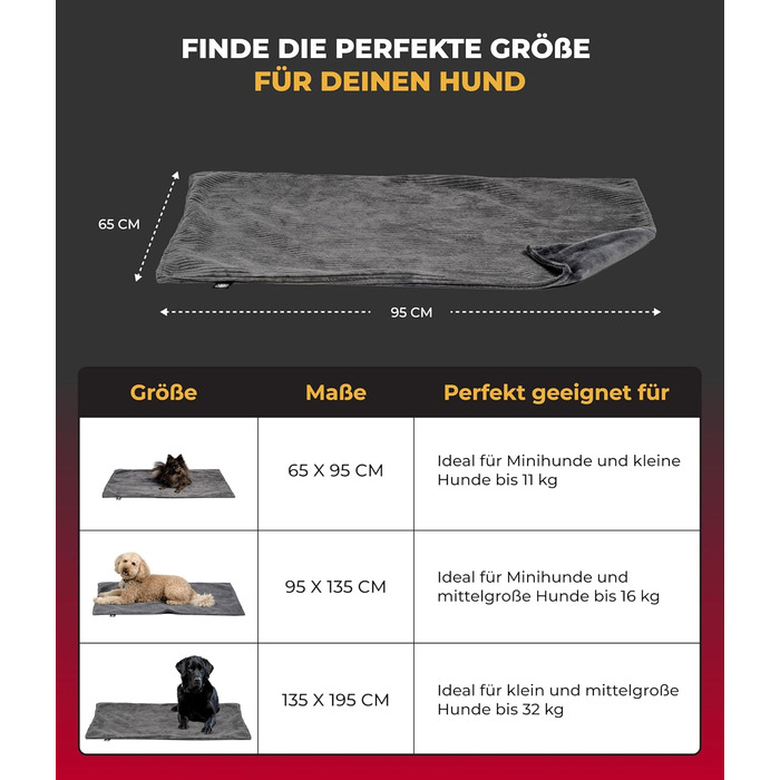 Водонепроникний плед для собак та котів на диван – захист від плям – дихаючий та пральний – Made in Germany (Антрацит, 65x95см)