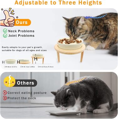 Миска для собак Anti Schling Napf з кераміки, піднята миска для собак, проти блювоти, інтерактивна миска для повільного годування, для котів та маленьких собак, темно-зелена, 15.5 см