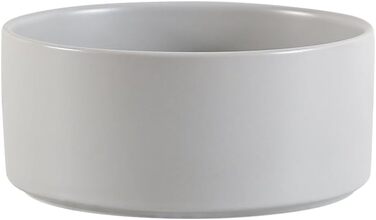 Керамічна годівниця для собак, миска для корму для маленьких та середніх собак, миска для води для великих котів, керамічна миска для корму та води, 15 см, 320 г / 720 мл, білий/сірий