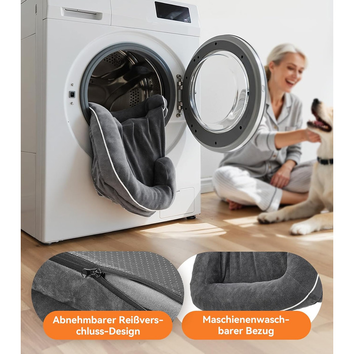 Ортопедичне ліжко для собак великих порід, м'яке, з антиковзною основою, дихаюче, сіре, 100x70x20 см