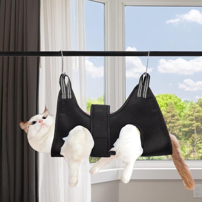 Грумерський жилет для собак та котів YRRYGMN | для грумінгу, купання, стрижки та обрізки кігтів. Чорний