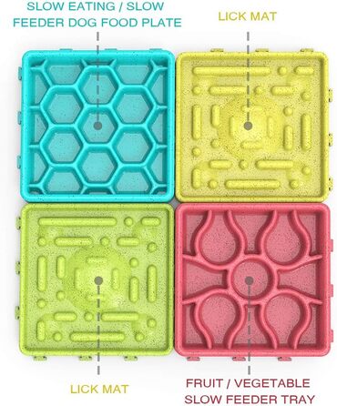 Набір мисок для собак 4 в 1 з уповільненням годування, інтерактивні миски для собак та котів з присосками (4 шт.)