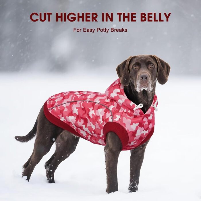 Світшот для собак IECOii, теплий зимовий пуховик з отвором для повідка та світловідбиваючими смугами, худі для собак, теплий пуловер для собак, одяг для собак, флісовий пуловер (M-4XL) 3XL, рожевий