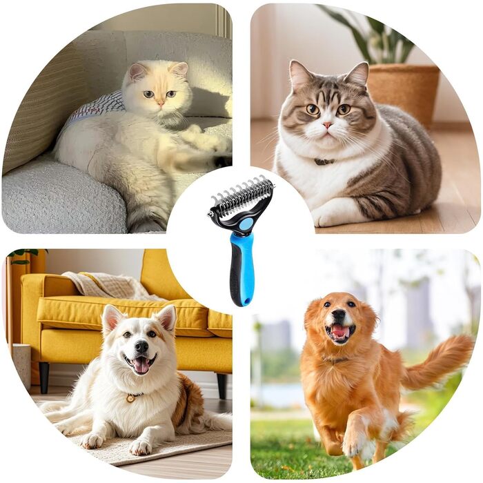 Щітка для видалення ковтунів для котів та собак, двостороння, для грумінгу та линьки шерсті | Професійний аксесуар для догляду за тваринами