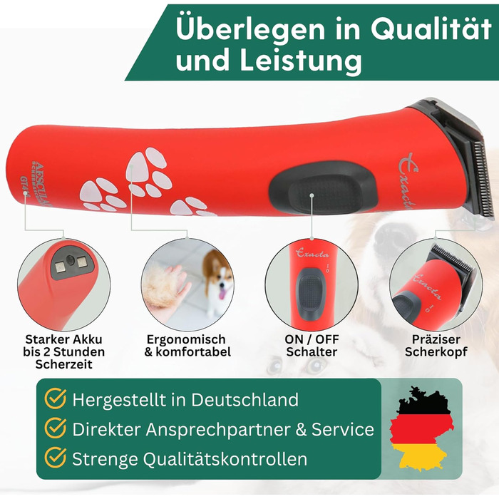 Машинка для стрижки собак Agrarzone Edition Aesculap Exacta біла - з запасним лезом - триммер для лап тихий & без вібрації - легка та зручна для собак та котів