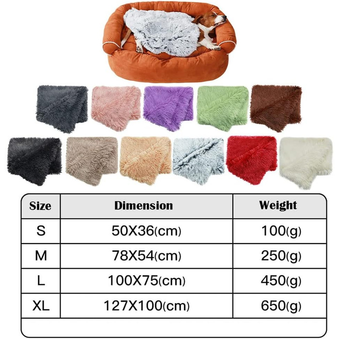 MISSMAO Килимок для собак, Люкс плюшевий м'який килимок для домашніх тварин, пральний лежак для собак, ковдра для собак великих, середніх та маленьких собак та котів, Білий, XL (127x100 см)